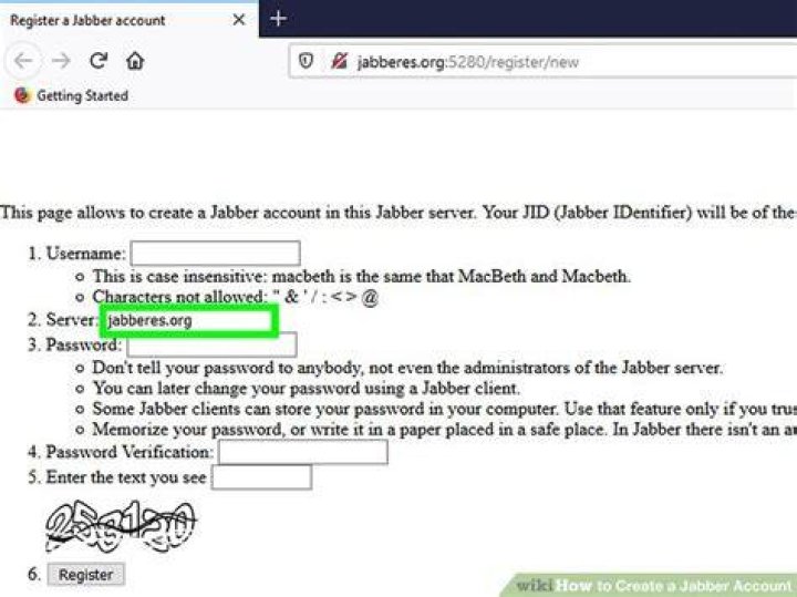 How do I create a Jabber account on iChat?