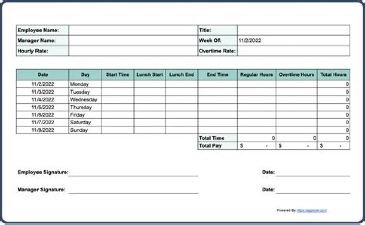 How do you write a timesheet?