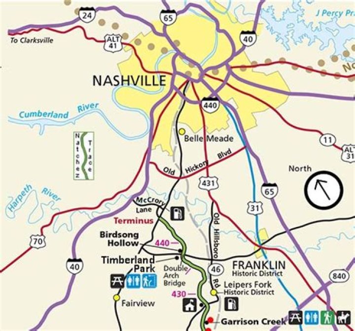 How far is Franklin TN from Nashville?
