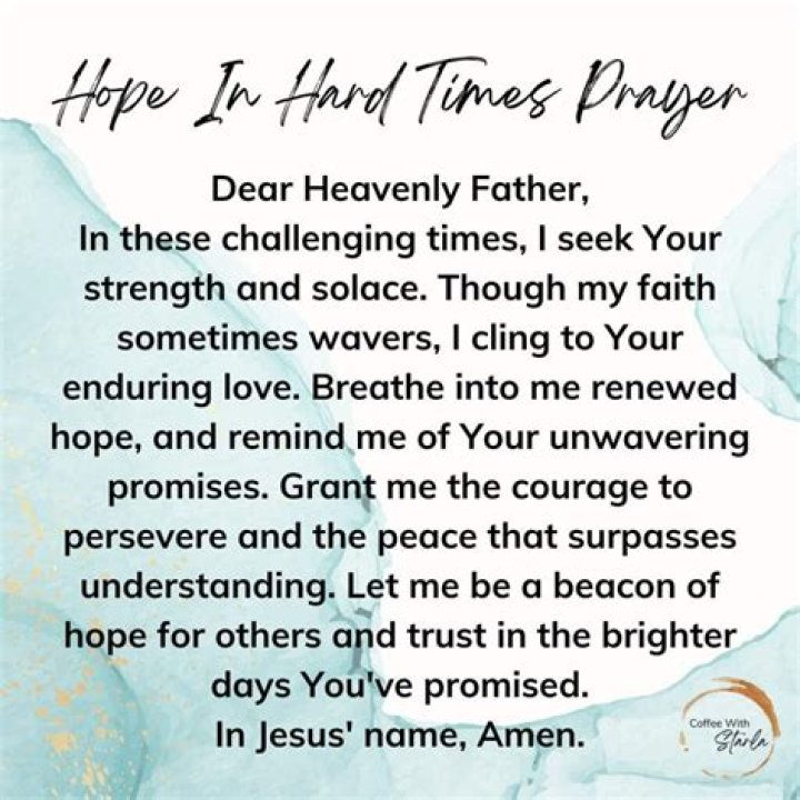Why is it important to have hope during difficult times?